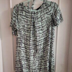 Banana Republic Mint Green & Black Abstract Sheath Dress - Size M